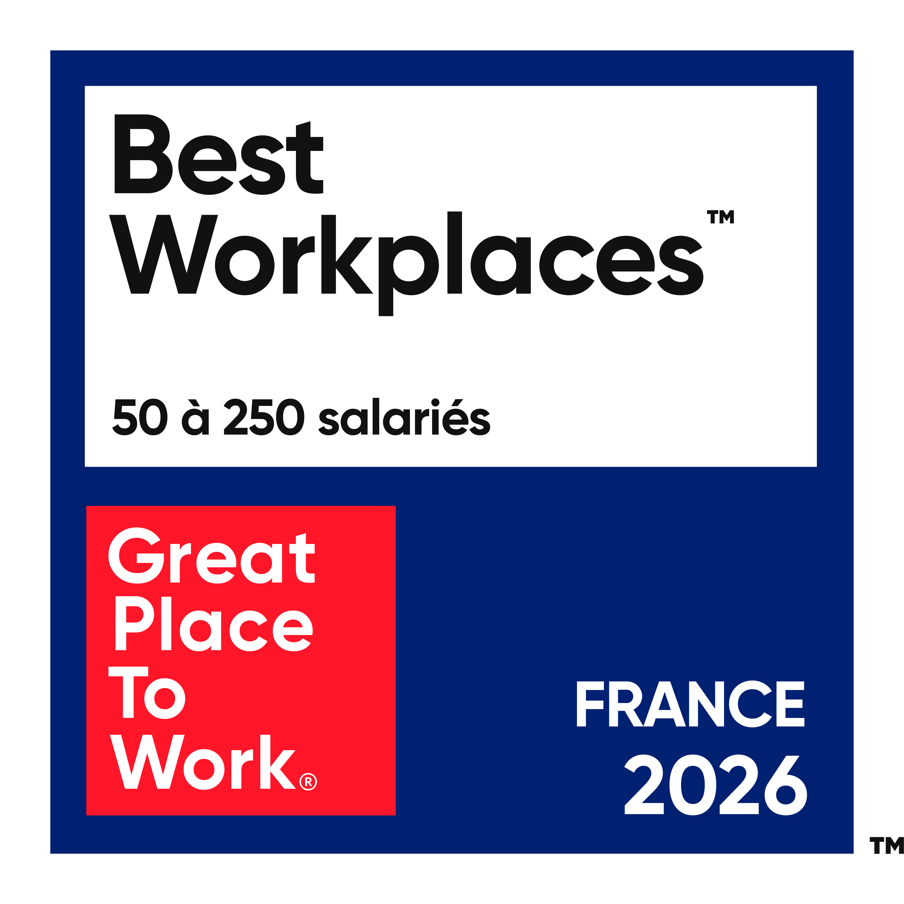 Great place to work France - Best Workplaces : de 50 à 250&nbsp;salariés